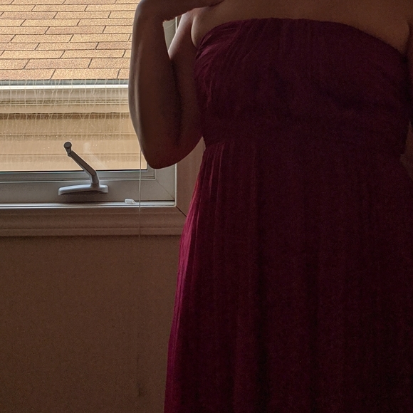 ASOS petite ruched raspberry bridesmaid gown NWT - Picture 2 of 2